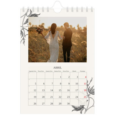 Calendário A5 — Tinta e hera [Abril]