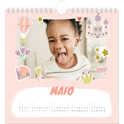 Calendário quadrado — Unicórnio arco-íris [capa]