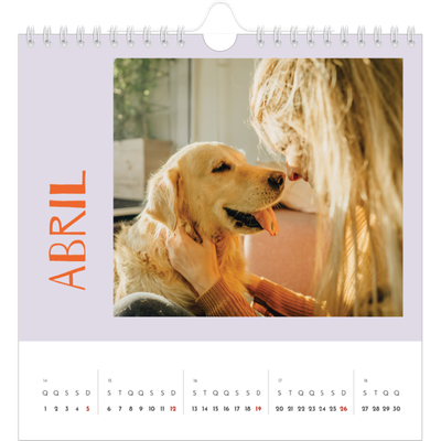 Calendário quadrado — Divertido e colorido [Abril]