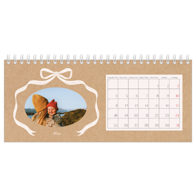 Calendários de mesa — Papel kraft e laço [capa]