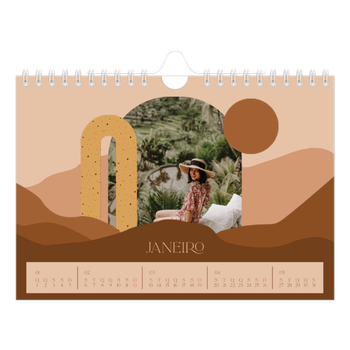 Calendário de Fotografias A5 Paisagem — Montanhas neutras