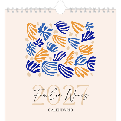 Calendário quadrado — Coral minimalista [capa]