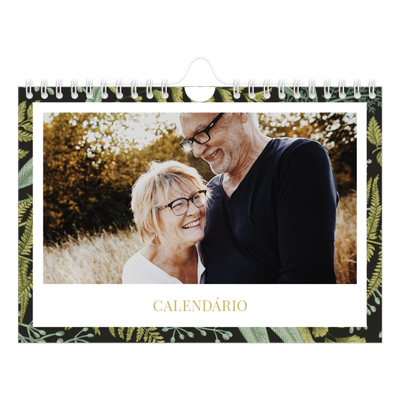 Calendário A5 horizontal — Papéis de parede florais [capa]