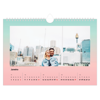 Calendário de Fotografias A4 Paisagem — Tons pastel