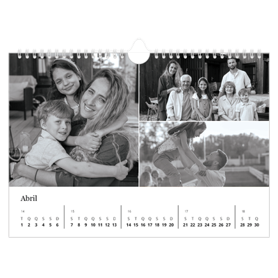 Calendário A4 horizontal — Foco [Abril]