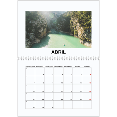 Calendário A4 duplo — Fotografia simples [Abril]