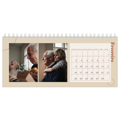 Calendários de mesa — Texto assimétrico [Fevereiro]