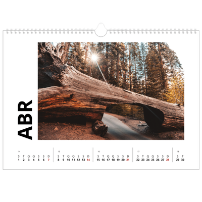 Calendário A3 Horizontal — White space [Abril]