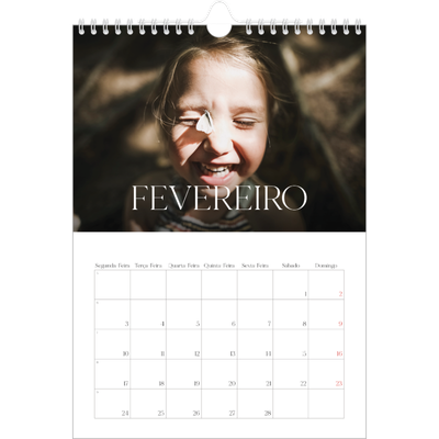 Calendário fotográfico A4 — Doze meses grandes [Fevereiro]
