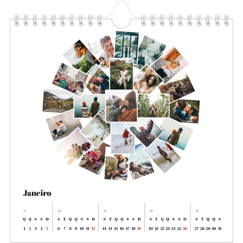 Calendário fotográfico quadrado — Formas de colagem