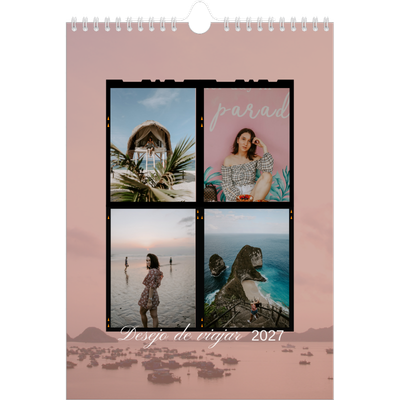 Calendário fotográfico A4 — Aventura e desejo de viajar [capa]