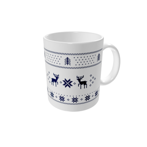Canecas personalizadas — Natal Azul Pixel