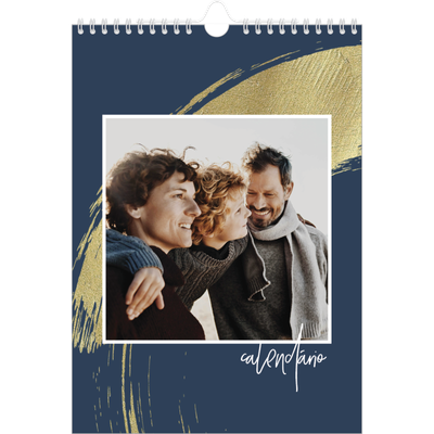 Calendário fotográfico A4 — Fundos com pincel dourado [capa]