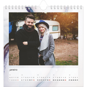 Calendário fotográfico quadrado — Papel marmoreado