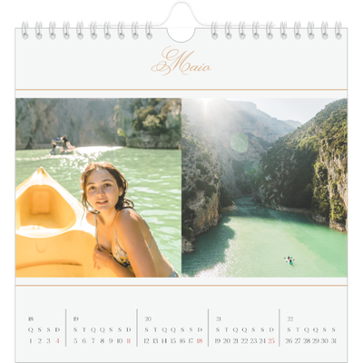 Calendário quadrado — Faixa de script dourada [capa]