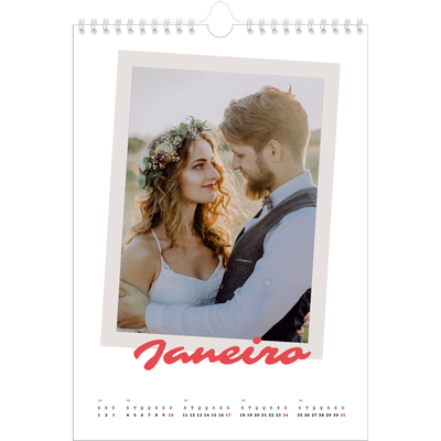 Calendário fotográfico A4 — Assinado a carmim [Janeiro]