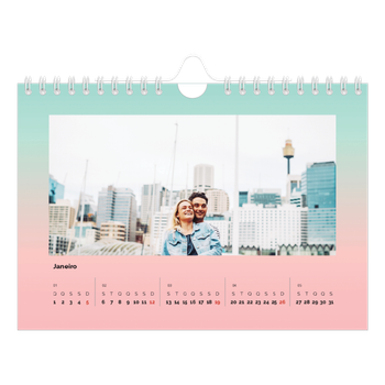 Calendário de Fotografias A5 Paisagem — Tons pastel