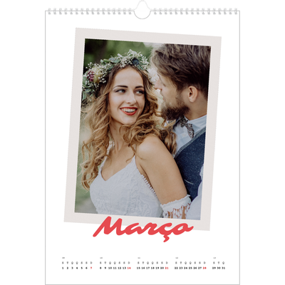 Calendário A3 — Assinado a carmim [Março]
