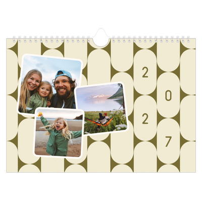 Calendário A4 horizontal — Padrões retro [capa]