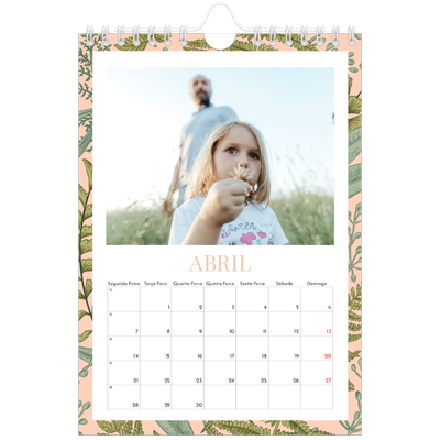 Calendário A5 — Papéis de parede florais [Abril]