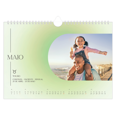 Calendário A4 horizontal — Degradê de astrologia [capa]