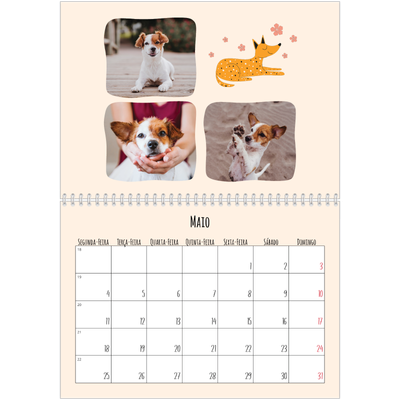 Calendário A4 duplo — Patas de cão e garatujas [capa]