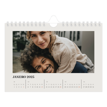 Calendário de Fotografias A5 Paisagem — Marfim simples