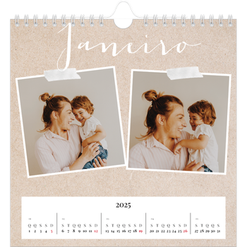 Calendário fotográfico quadrado — Calendário de livros de recortes