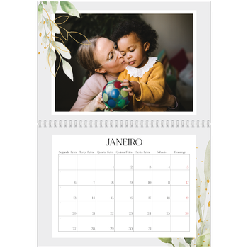 Calendário fotográfico duplo A4 — Salpicos florais