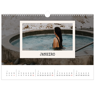 Calendário A3 Horizontal — A edição de retrato [Janeiro]