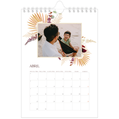 Calendário A5 — Boho [Abril]