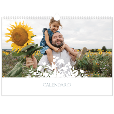 Calendário A3 Horizontal — Motivo floral [capa]