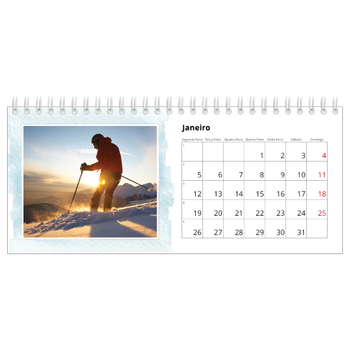 Calendário de Fotografias de Mesa — Fundos de aquarela