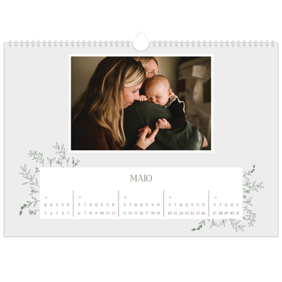 Calendário A3 Horizontal — Flores desenhadas à mão [capa]