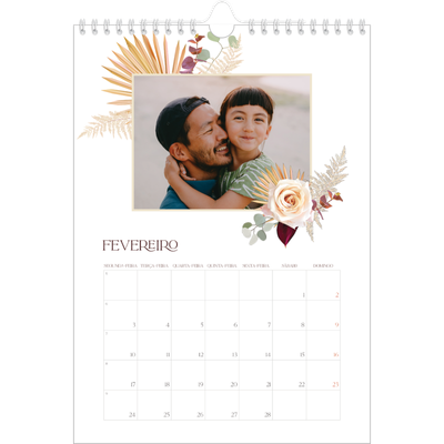 Calendário fotográfico A4 — Boho [Fevereiro]