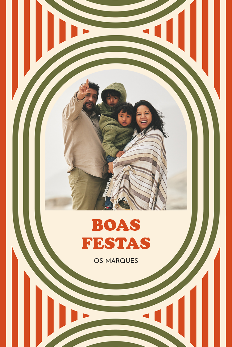 Cartões — Janela de Natal retro