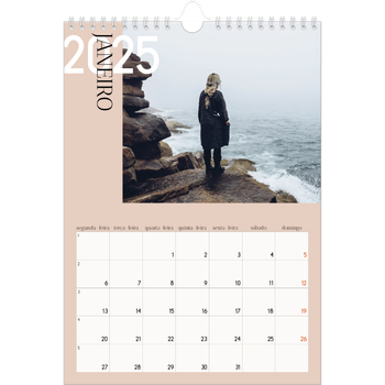 Calendário fotográfico A4 — Texto sobreposto
