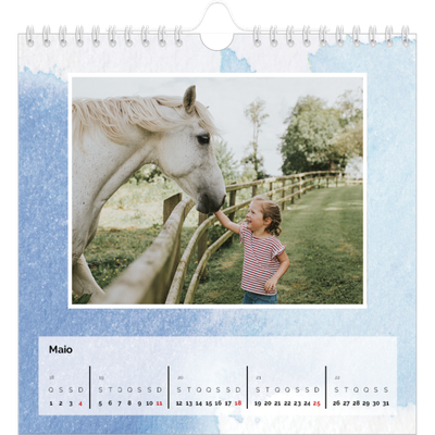 Calendário quadrado — Fundos de aquarela [capa]
