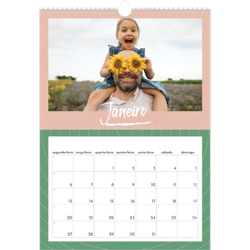 Calendário fotográfico A3 — Cor e padrão