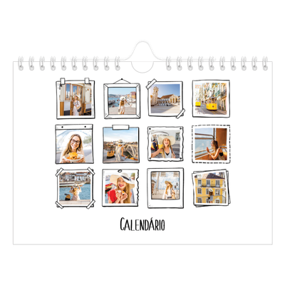 Calendário A5 horizontal — Momentos de álbum de recortes [capa]