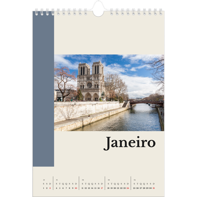 Calendário fotográfico A4 — Vistas do mundo [Janeiro]