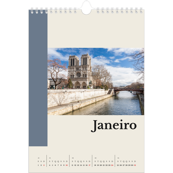 Calendário fotográfico A4 — Vistas do mundo