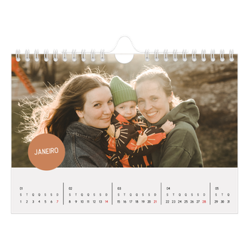 Calendário de Fotografias A5 Paisagem — Autocolante de fotografia
