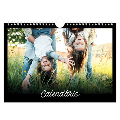Calendário A4 horizontal — Preto mínimo [capa]