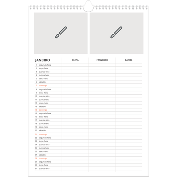 Calendário fotográfico A3 — Desenhe o seu próprio produto - Família de 3