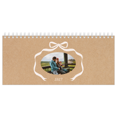Calendários de mesa — Papel kraft e laço [capa]