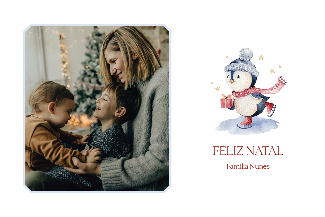 Cartões — Pinguim no gelo