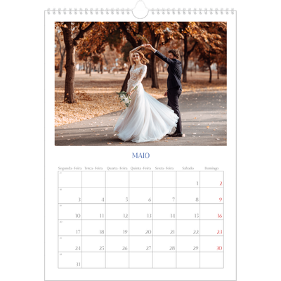 Calendário A3 — Clássico cobalto [Maio]