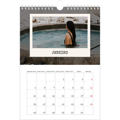 Calendário fotográfico A4 — A edição de retrato [Janeiro]