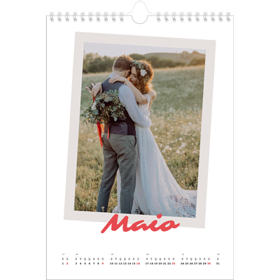 Calendário fotográfico A4 — Assinado a carmim [Maio]